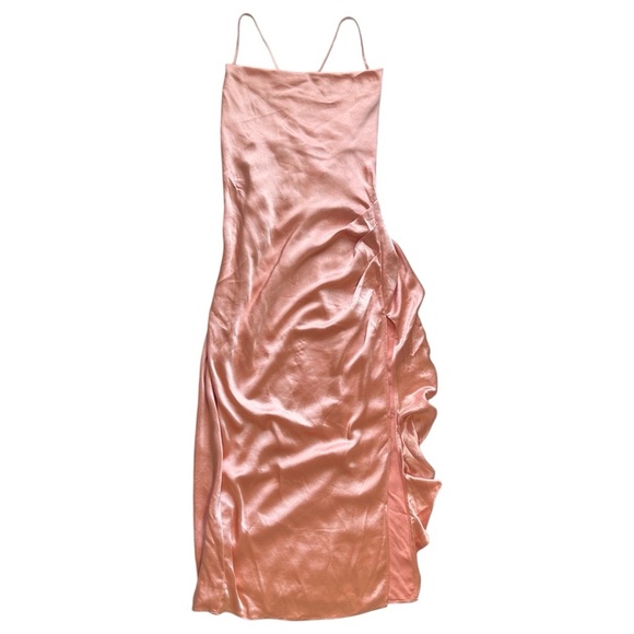 Elliatt x Revolve Cordae Midi Low Back Ruffle Dress Sherbet Pink Women’s Medium - Picture 3 of 9